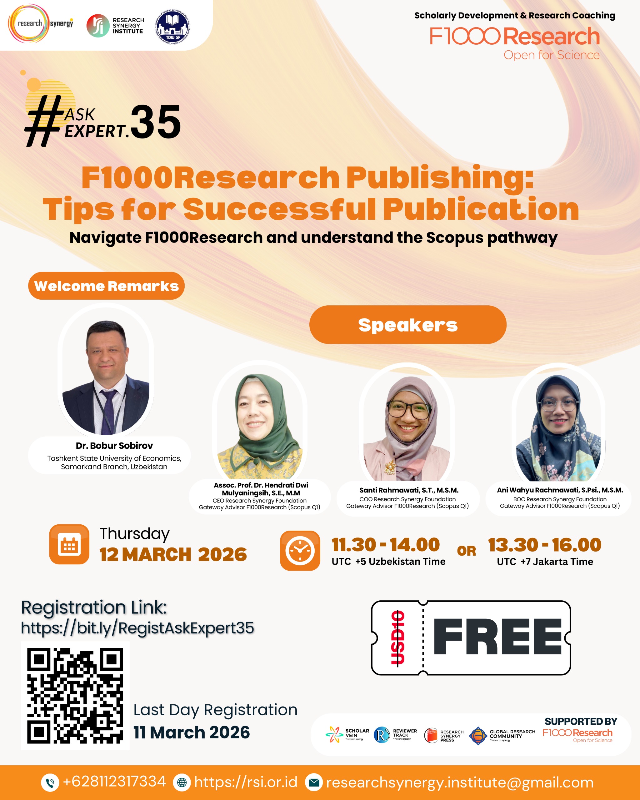 Ask Expert #35 – F1000Research Publishing Workshop